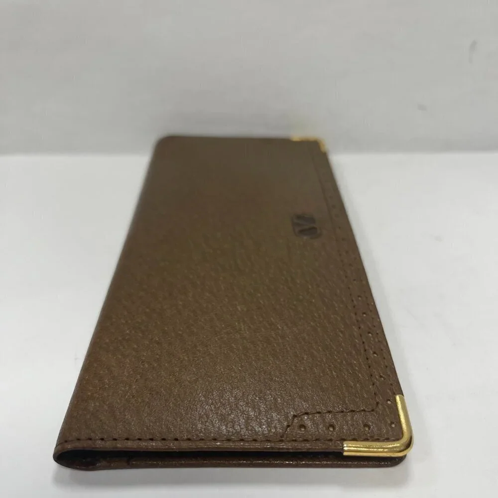 Valentino Garavani Brown Leather Slim Bifold Long Wallet - Preowned